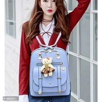 SaleBox P.U. Leather Bagpack for School & College Girls/ Women's Bagpack/ Bagpack for Girls (Sky Blue)