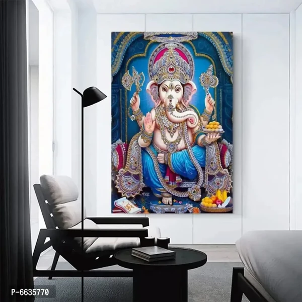 Voorkoms Lord Ganesha Sunboard Poster God Contrast HD Printed Picture/Wall Decor Sunboard for Living Room Home