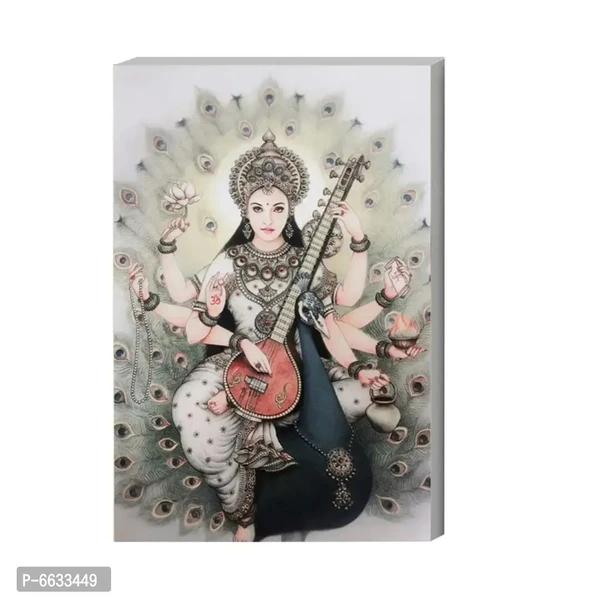 Voorkoms Sarswati Mata Ji Gods Sunboard For Home Decor Wall Poster Living Room Office