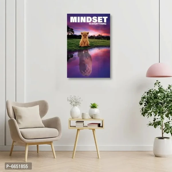 Voorkoms Quotes Mindset Lion Sunboard Wall Poster Animals Motivational Laminated Home Deacute;cor Size 12x18 Inch