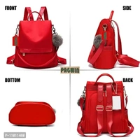 Pagwin ? Women's Leather Mini Backpack (Red) PG-0033