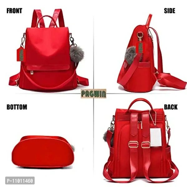 Pagwin ? Women's Leather Mini Backpack (Red) PG-0033