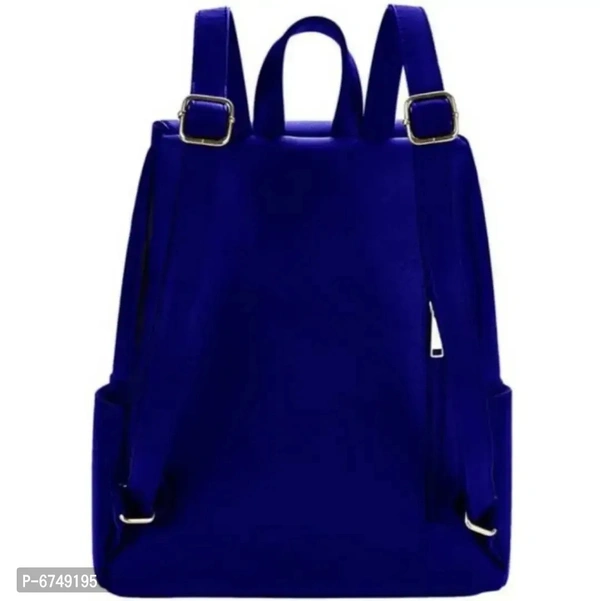 Womens PU Leather Stylish and Trending Backpack for College Office Travel Purse (Blue)
