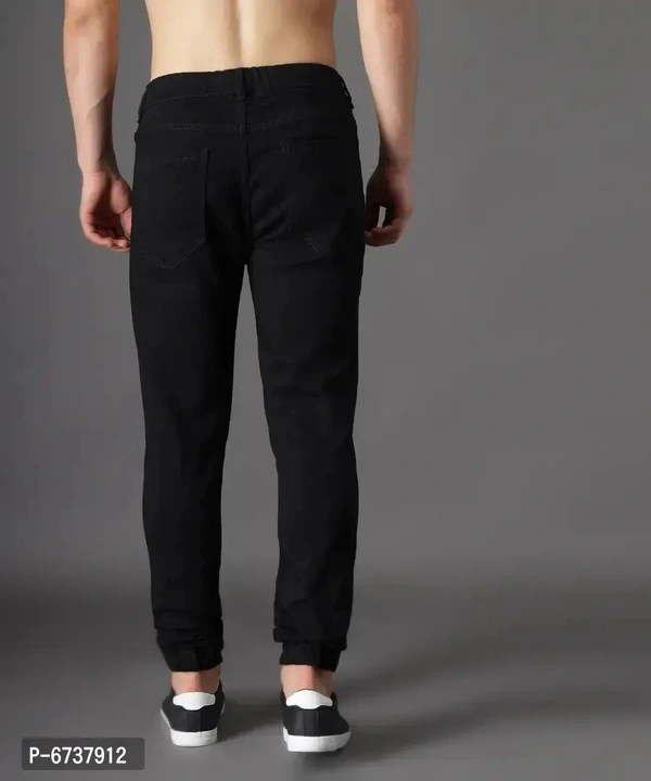 Stylish Cotton Blend Black Slim Fit Joggers For Men - Black, 32