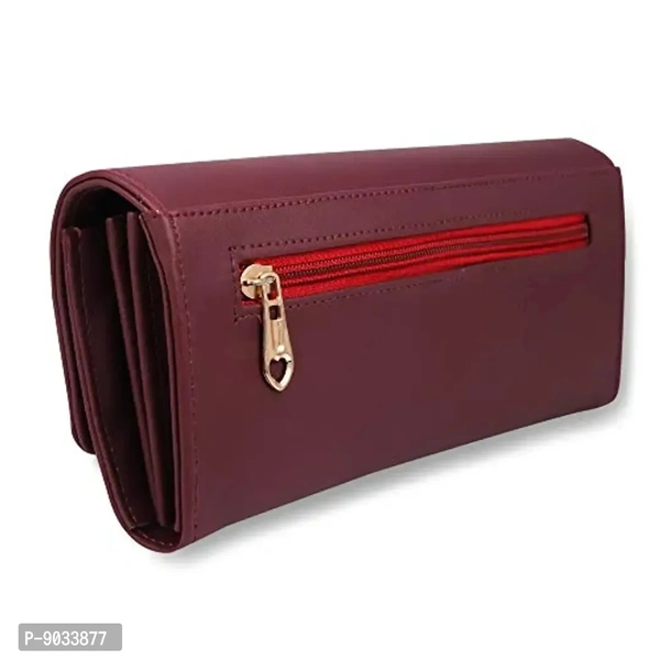 ALSU Women's Maroon Hand Clutch Wallet Purse_LDU-012maroon