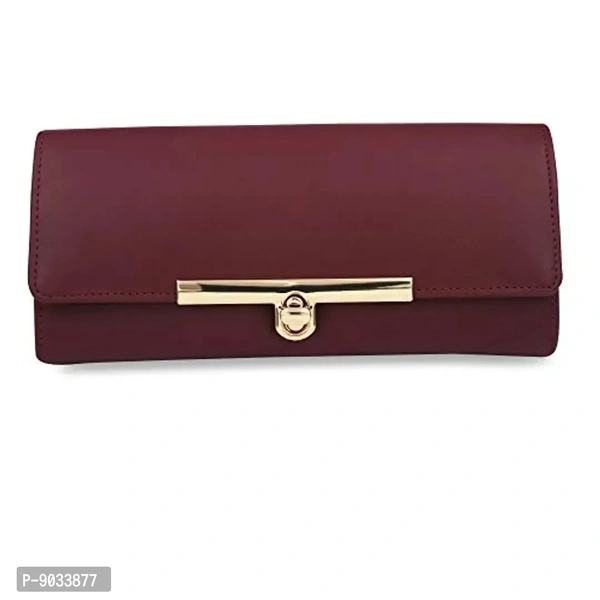 ALSU Women's Maroon Hand Clutch Wallet Purse_LDU-012maroon
