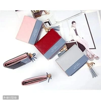 Syga PU Leather Zipper Wallet for Women, Pink - Abstract Pattern