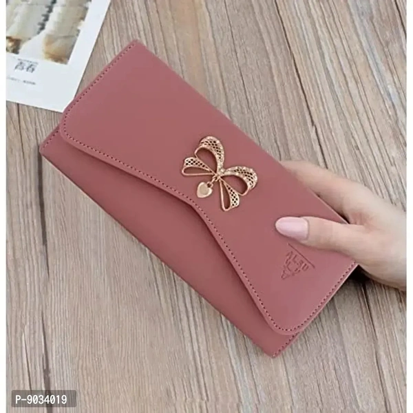 ALSU Women's Peach Hand Clutch Wallet Purse_GDU-015pch