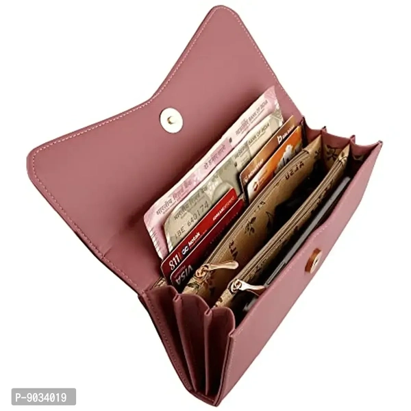 ALSU Women's Peach Hand Clutch Wallet Purse_GDU-015pch