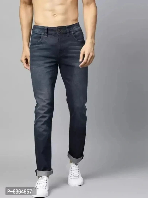 Stylish Men Cotton blend Jeans - Navy Blue, 32