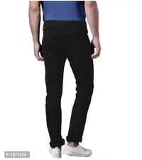 Black Stretchable Denim Regular Fit Jeans - Black, 30