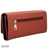 ALSU Women's Tan Wallet Cum Hand Clutch with 4 Card Pockets_arf-003tan