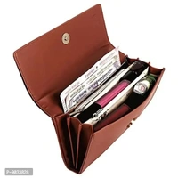 ALSU Women's Tan Wallet Cum Hand Clutch with 4 Card Pockets_arf-003tan