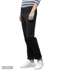 Black Stretchable Denim Regular Fit Jeans - Black, 30