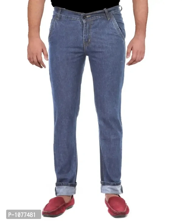 Blue Stretchable Denim Regular Fit Jeans - Blue, 32