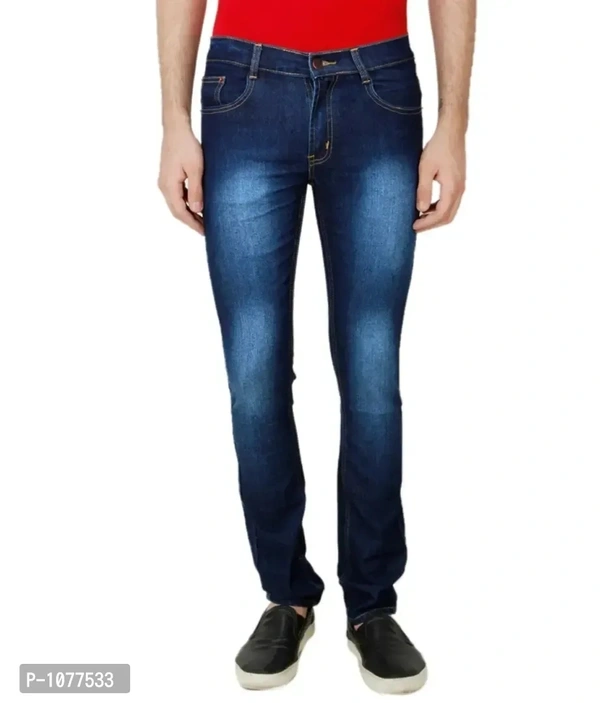 Blue Strechable Regular Wear Jeans - 30