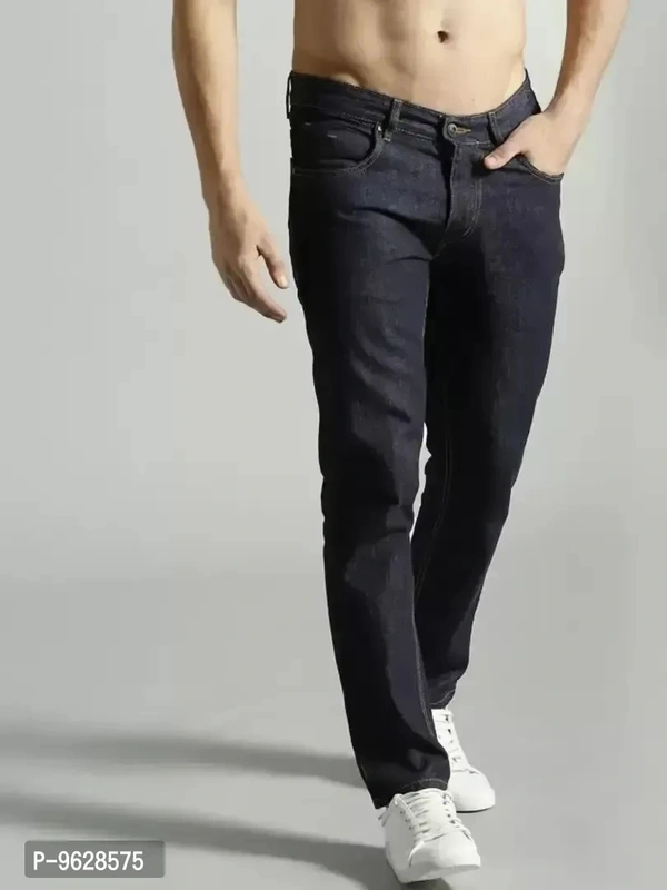 Elegant Denim Black Solid Slim Fit Jeans For Men - Black, 32