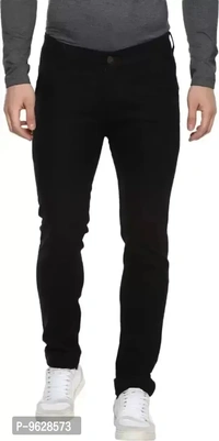 Elegant Denim Black Solid Slim Fit Jeans For Men - Black, 32