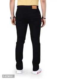 Attractive Denim Black Mid-Rise Jeans For Men - Black, 36