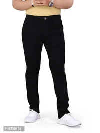 Attractive Denim Black Mid-Rise Jeans For Men - Black, 38