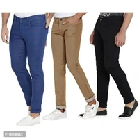 DAIS Skinny Fit Mid Rise Mildly Wash Denim Men's Jeans Pants Pack of 3 Jeans - 30
