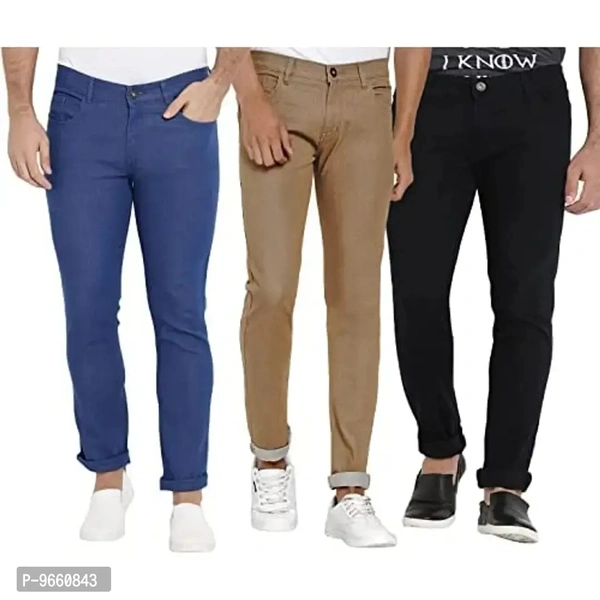 DAIS Skinny Fit Mid Rise Mildly Wash Denim Men's Jeans Pants Pack of 3 Jeans - 38