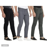DAIS Men Skinny Fit Mid Rise Mildy Wash Grey,Black and Olive Pack of 3 Jeans - 28
