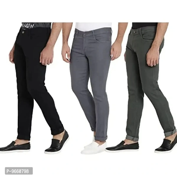 DAIS Men Skinny Fit Mid Rise Mildy Wash Grey,Black and Olive Pack of 3 Jeans - 28