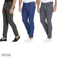 DAIS Men Skinny Fit Mid Rise Mildy Wash Olive, Grey and Light Blue Pack of 3 Jeans - 32