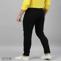 Mens Black Slim Fit Mid-Rise Slash knee Jeans - 36