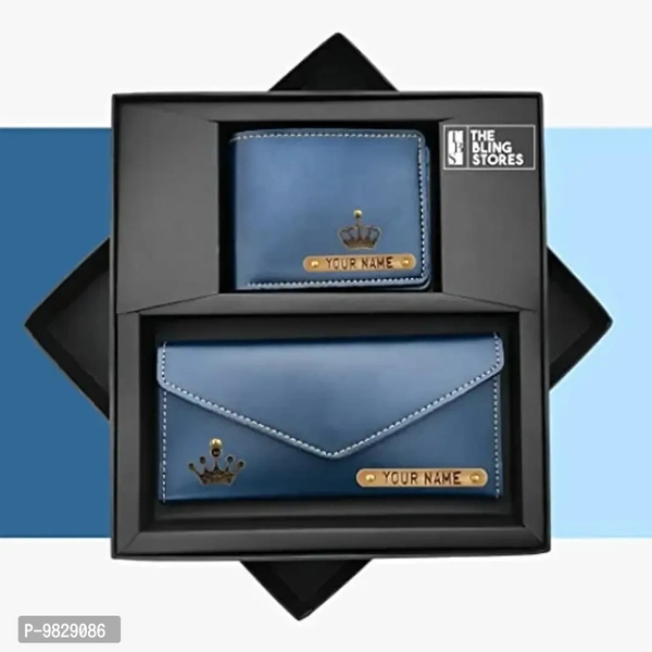 The Bling Stores Personalized PU Leather Clutch & Wallet Combo for Women