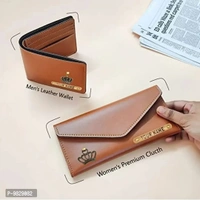 The Bling Stores Personalized PU Leather Clutch & Wallet Combo for Women 