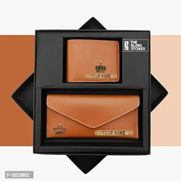 The Bling Stores Personalized PU Leather Clutch & Wallet Combo for Women 