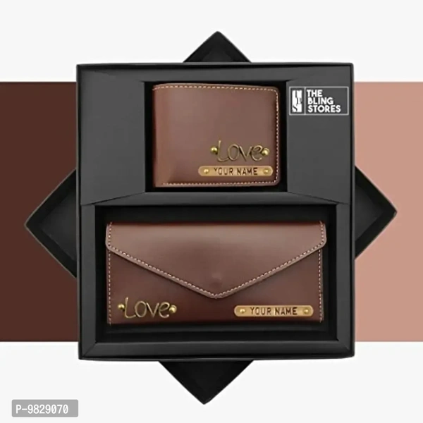 The Bling Stores Personalized PU Leather Clutch & Wallet Combo for Women