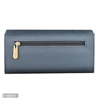 ALSU Women's Trendy Blue Hand Clutch Wallet with Phone Pocket Card Holder (klm-014gryblu)