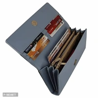 ALSU Women's Trendy Blue Hand Clutch Wallet with Phone Pocket Card Holder (klm-014gryblu)