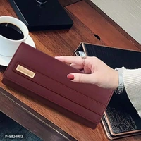 ALSU Maroon Faux Leather Women's Wallet (SHD-002)