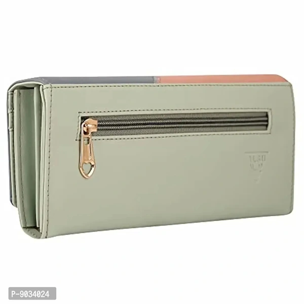 ALSU Women's Green Hand Wallet Clutch Multicoloured Cut Design_klm-004grn