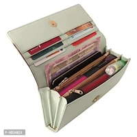 ALSU Women's Green Hand Wallet Clutch Multicoloured Cut Design_klm-004grn