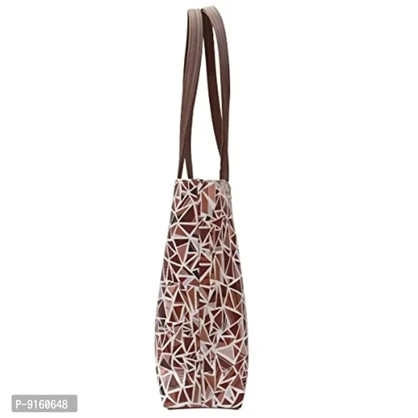 DeeFly Women's Latest Shoulder Stylish Handbag (Brown Triangle)