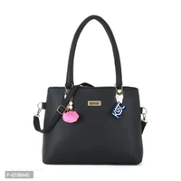 Elegant Black PU Handbags For Women And Girls