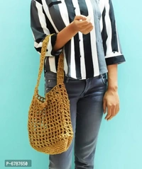 Women Hand Woven Pure Jute Shoulder Bag- Latest Stylish Purse Shoulder Bags For Girls Women - 12