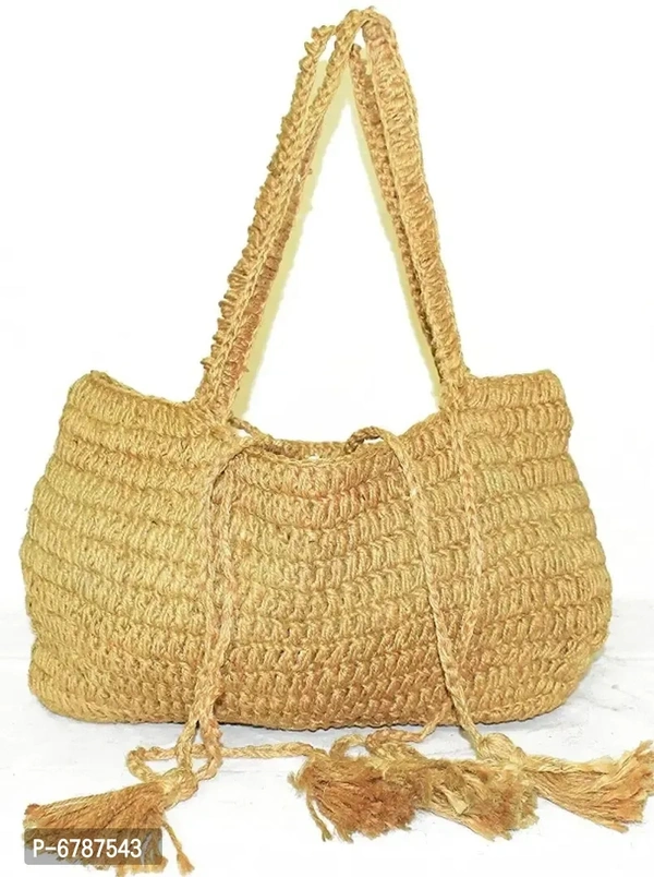 Women Hand Woven Pure Jute Shoulder Bag- Latest Stylish Purse Shoulder Bags For Girls Women - 01