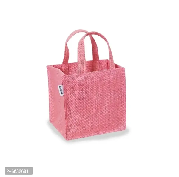 Cute jute gift bags in multicolor  pack of 5