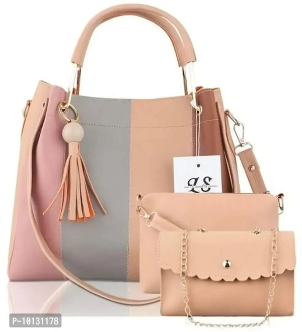 Classy PU Solid Handbags for Women with Sling Bag
