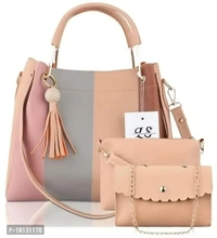 Classy PU Solid Handbags for Women with Sling Bag