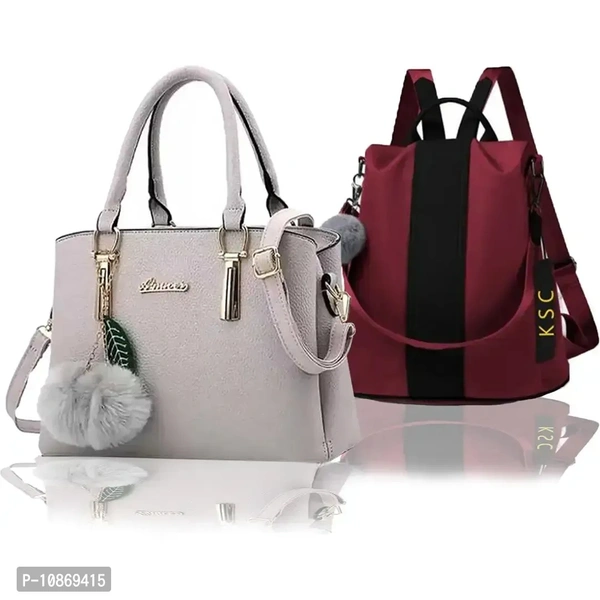Trendy Cute Handy Hand-Held Shoulder Bag And Backpack Combo For Women
