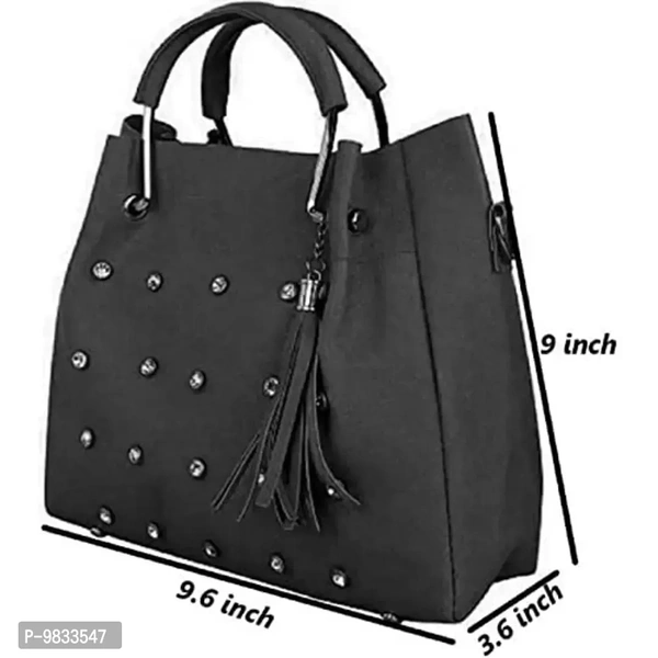 SaleBox P.U. Leather Handbag for Women's/Handbag for Girls/Women's Shoulder Bag Pack of Two (Small Size) (Black)