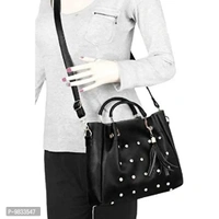 SaleBox P.U. Leather Handbag for Women's/Handbag for Girls/Women's Shoulder Bag Pack of Two (Small Size) (Black)