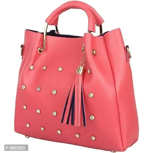 SaleBox P.U. Leather Handbag for Women's/Handbag for Girls/Women's Shoulder Bag Pack of Two (Small Size) (Pink)